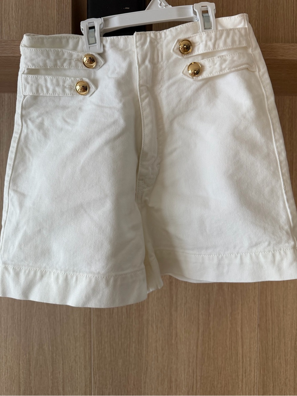 Zara White High-Waist Sailor Button Shorts - Picture 2 of 7